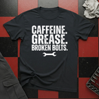 Caffeine Grease Broken Bolts T-Shirt