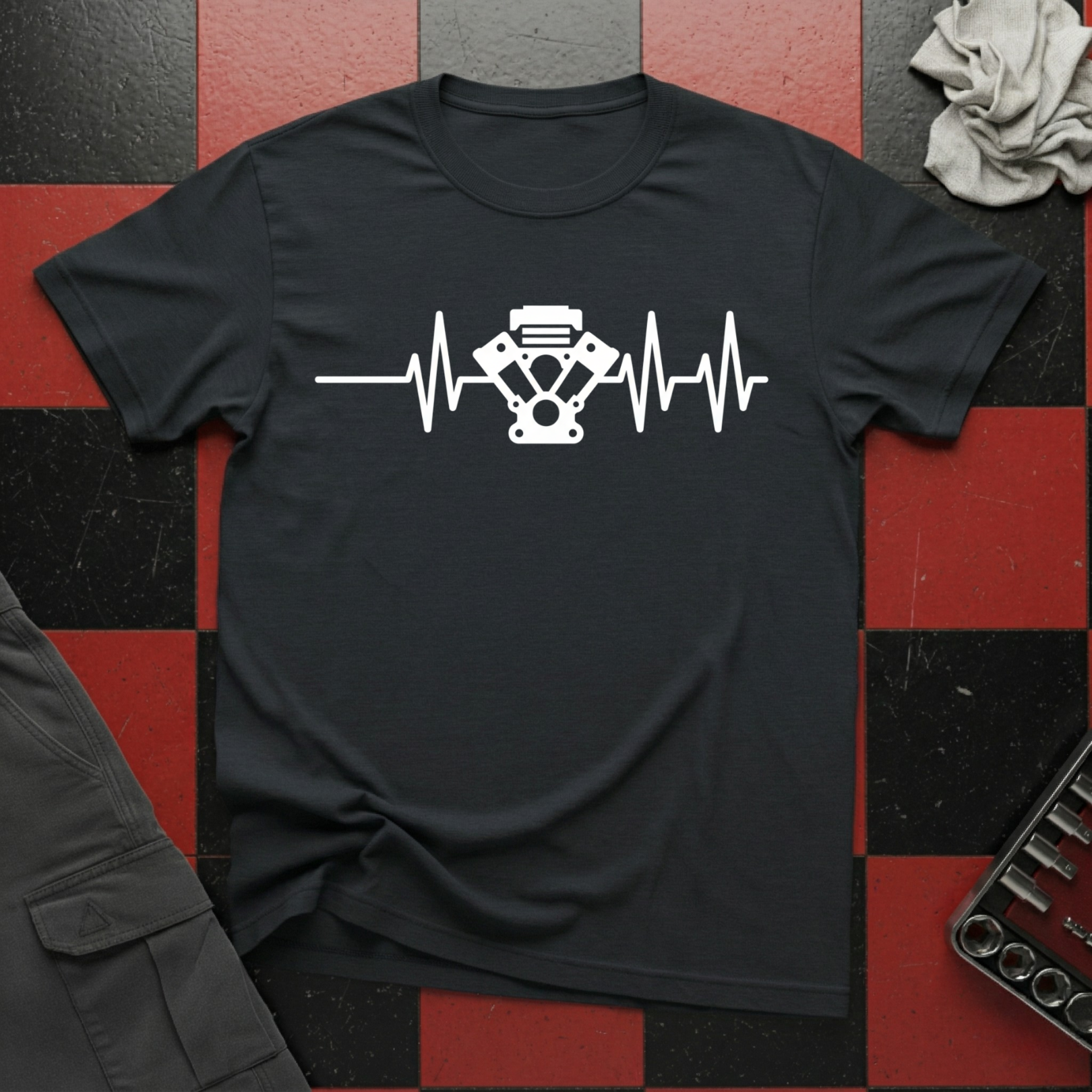 Engine Block Heartbeat T-Shirt