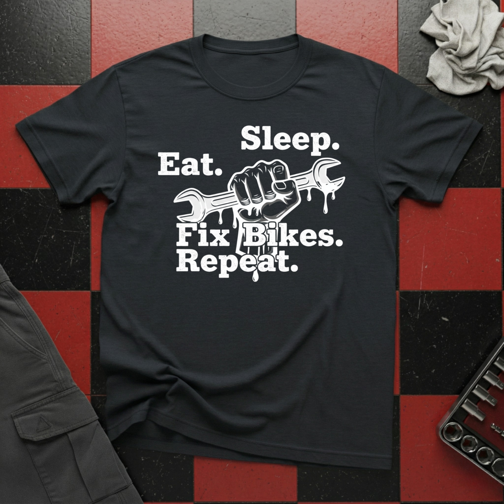 Eat Sleep Fix Bikes Repeat T-Shirt