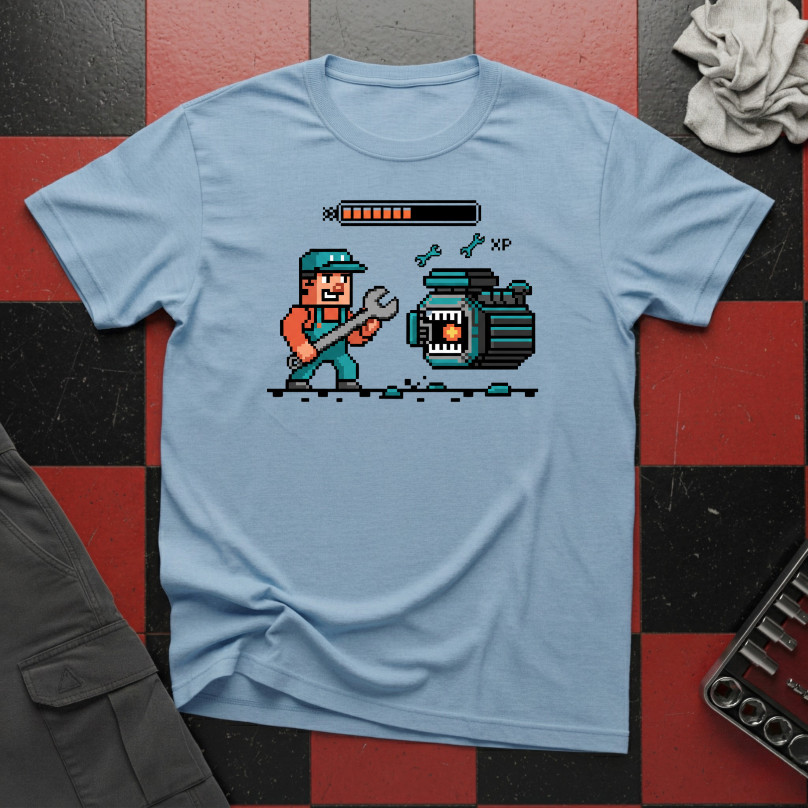 8 Bit Mechanic T-Shirt