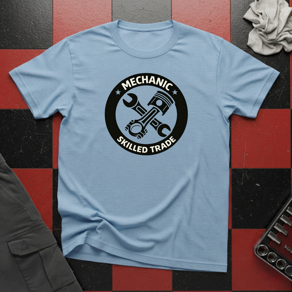 Skilled Trade Piston and Spanner Cross T-Shirt
