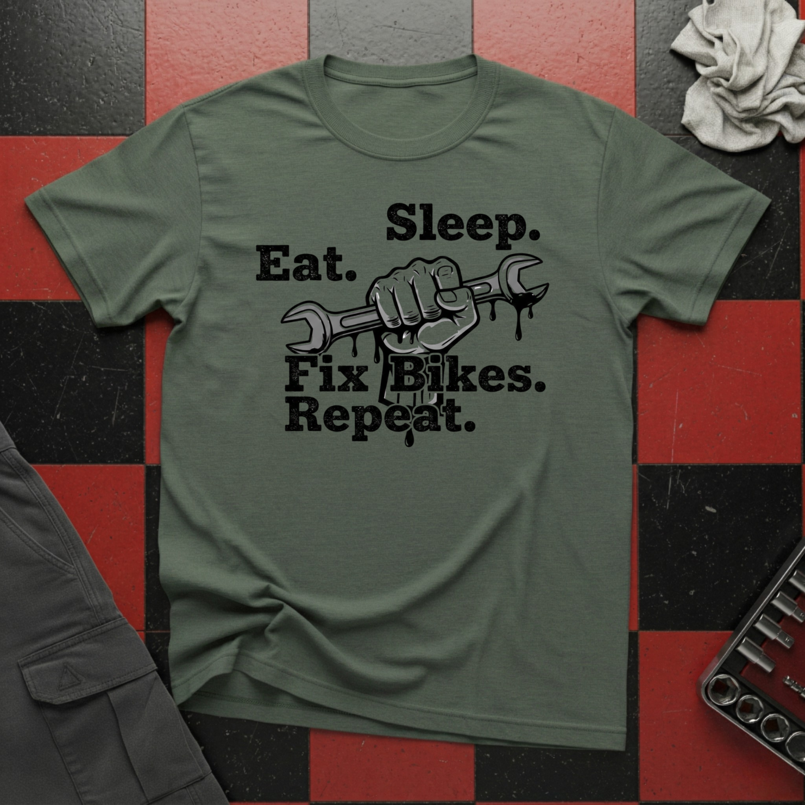 Eat Sleep Fix Bikes Repeat T-Shirt