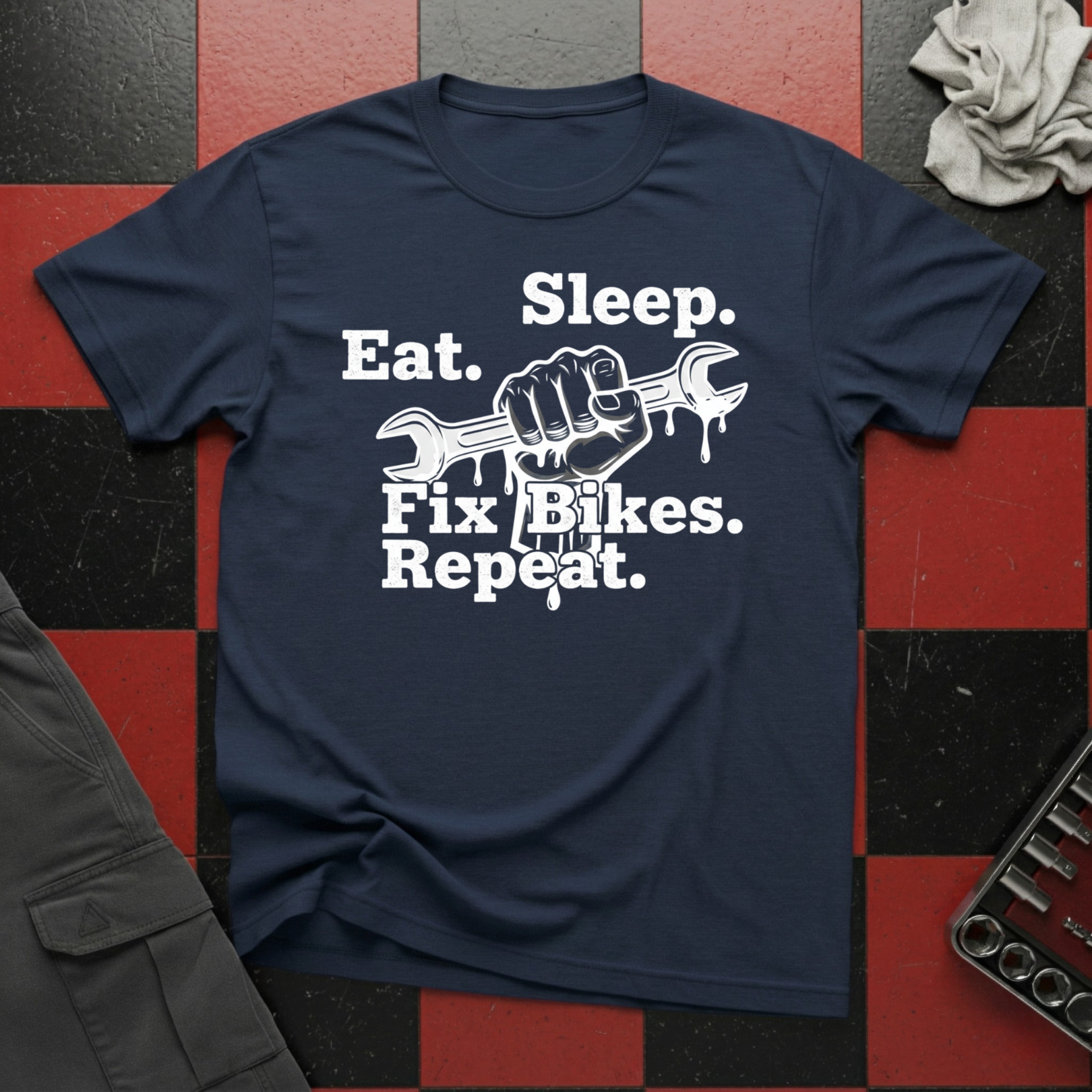 Eat Sleep Fix Bikes Repeat T-Shirt
