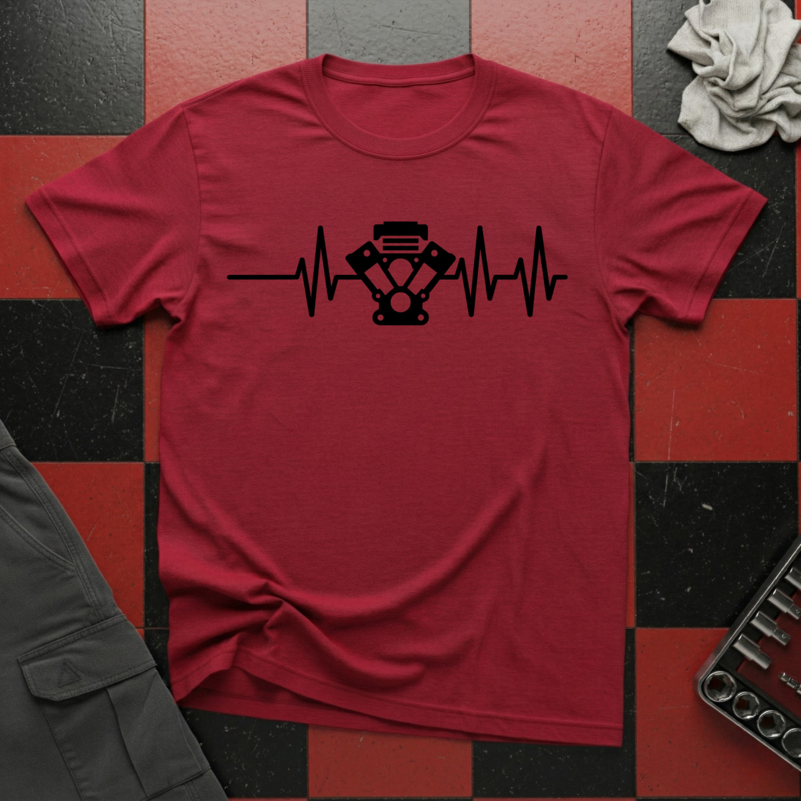 Engine Block Heartbeat T-Shirt