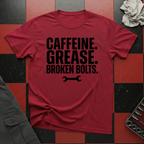 Caffeine Grease Broken Bolts T-Shirt