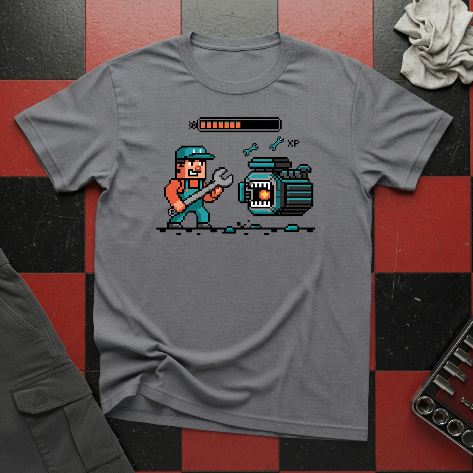 8 Bit Mechanic T-Shirt