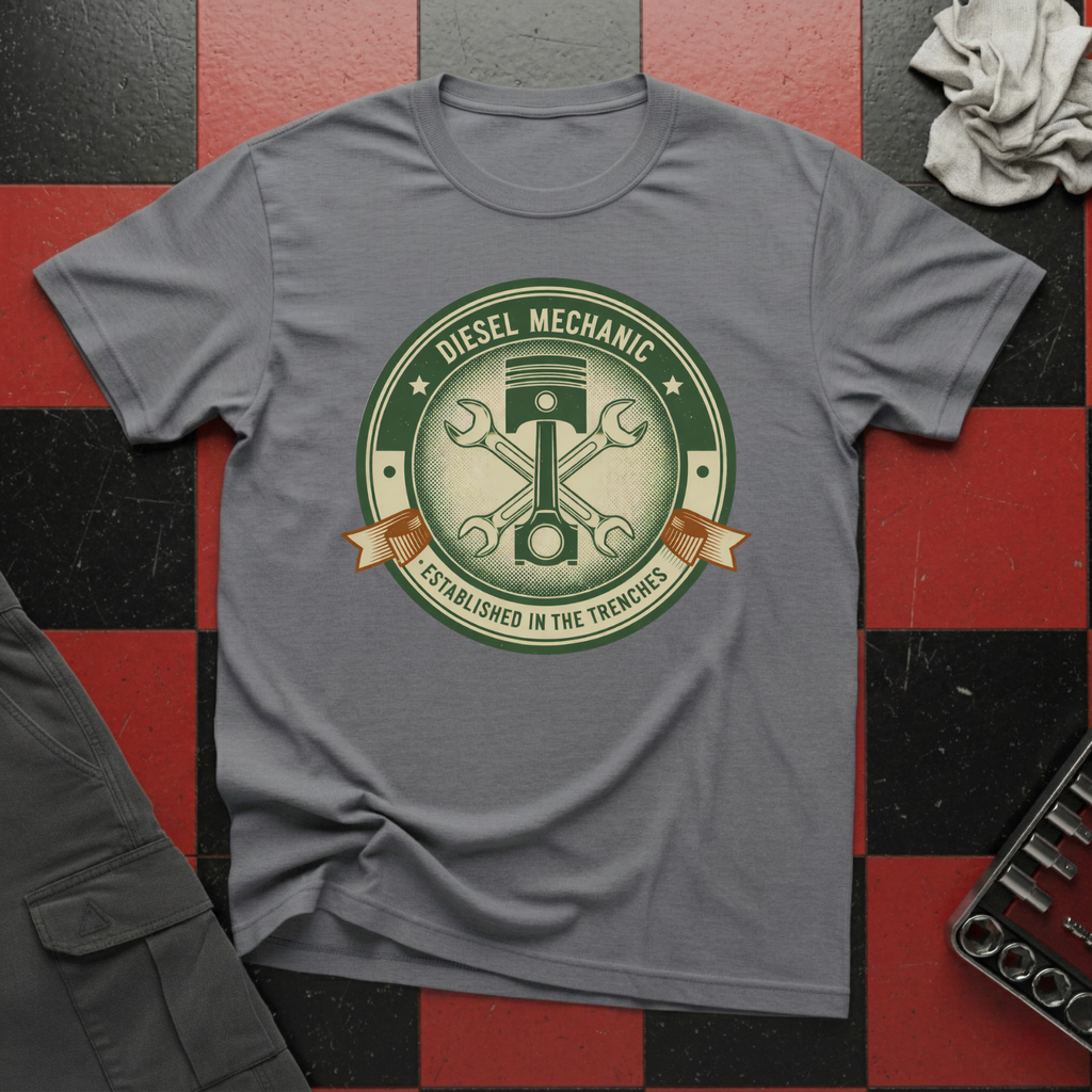Diesel Mechanic Established in the Trenches T-Shirt