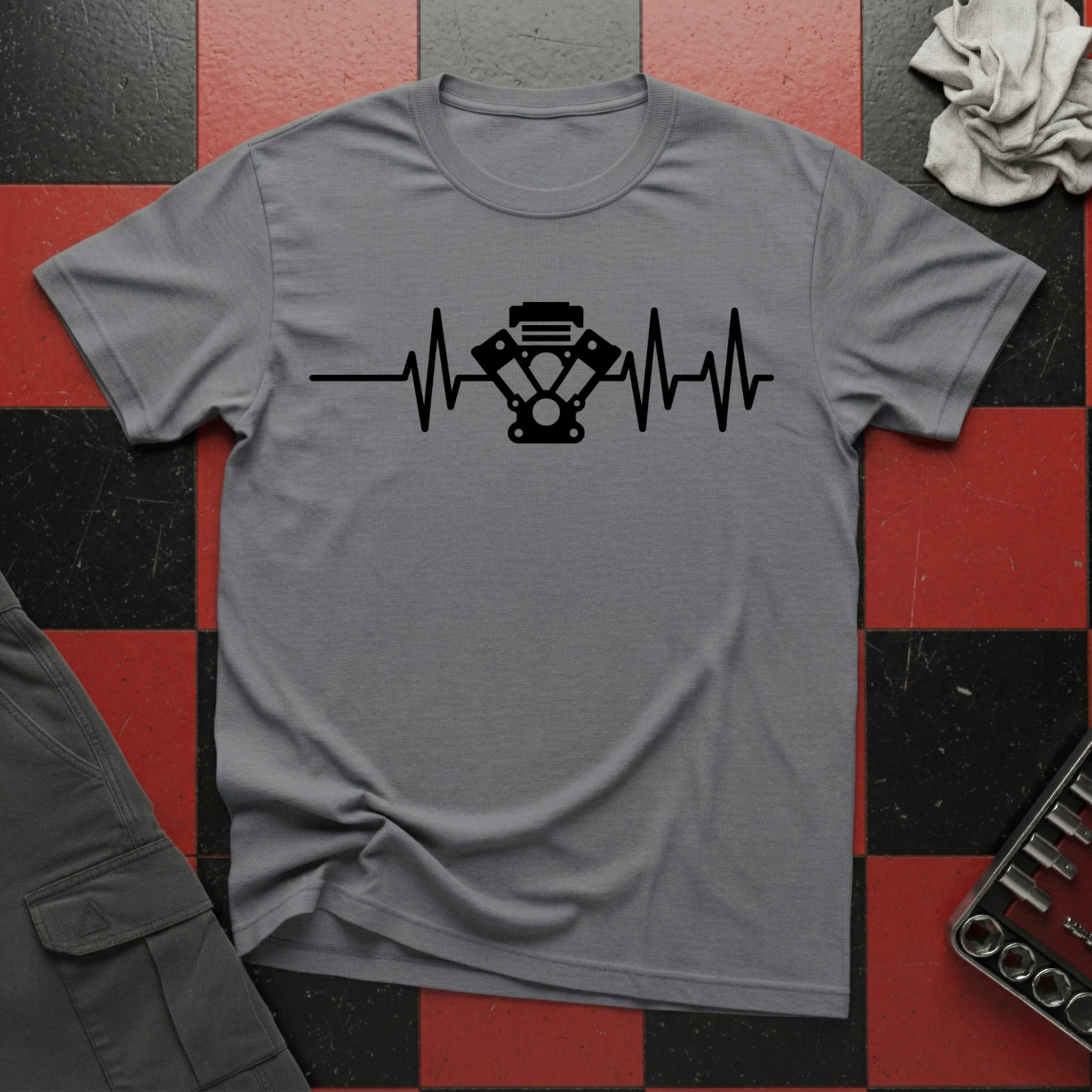 Engine Block Heartbeat T-Shirt