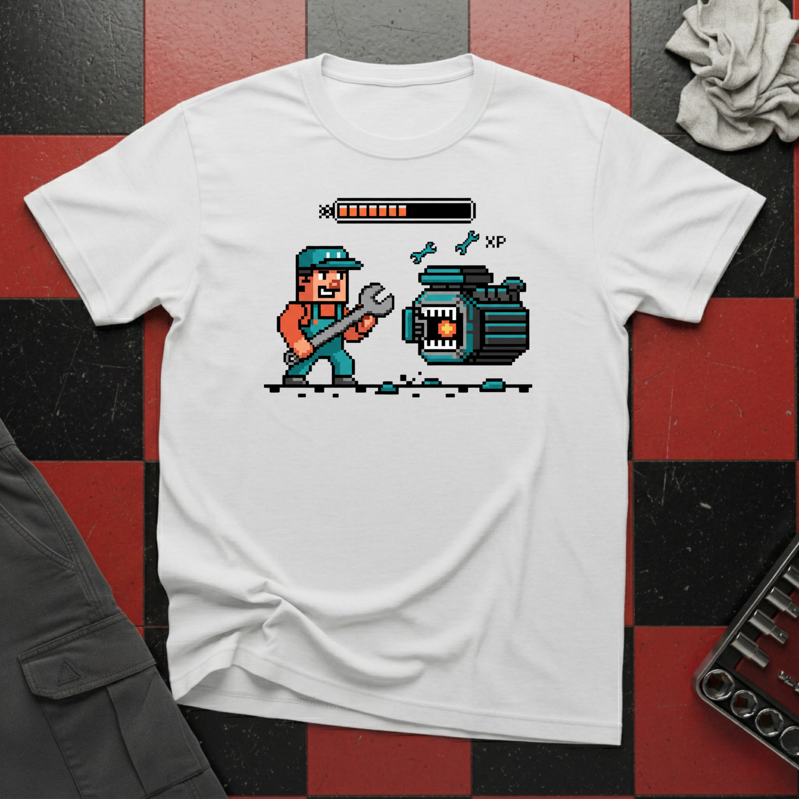 8 Bit Mechanic T-Shirt