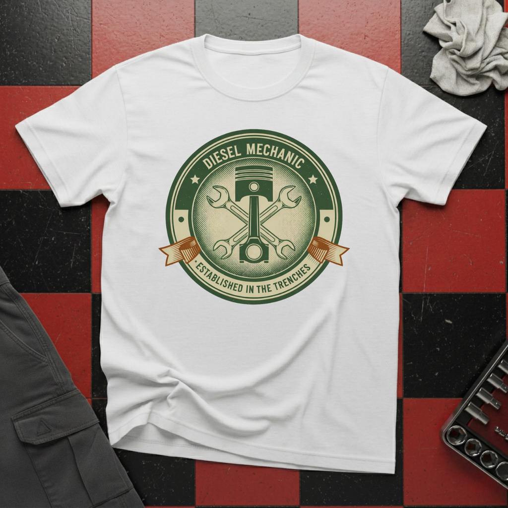 Diesel Mechanic Established in the Trenches T-Shirt