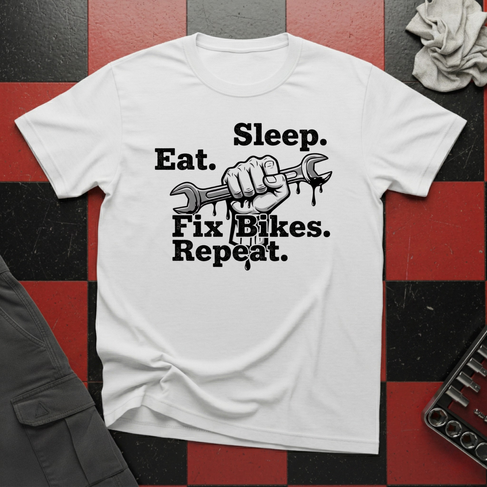 Eat Sleep Fix Bikes Repeat T-Shirt