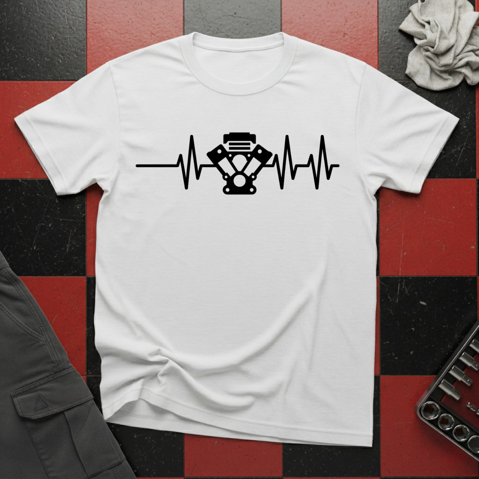 Engine Block Heartbeat T-Shirt